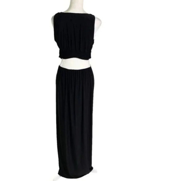 MISA Los Angeles Athema Cutout Waist Sleeveless Maxi Dress Black Size M NWT - Picture 6 of 12